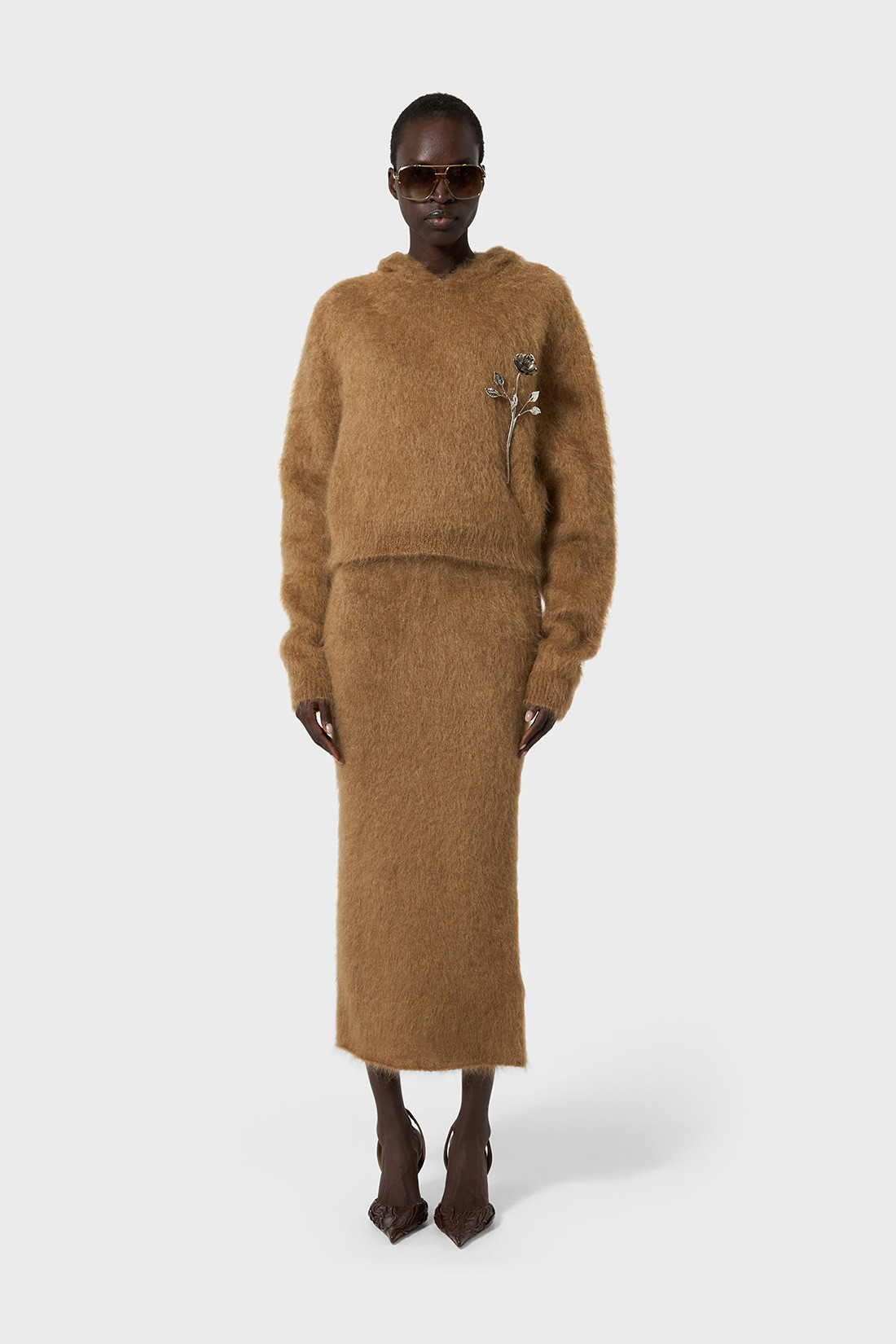 GIUSEPPE DI MORABITO: HOODED SWEATSHIRT IN MOHAIR
