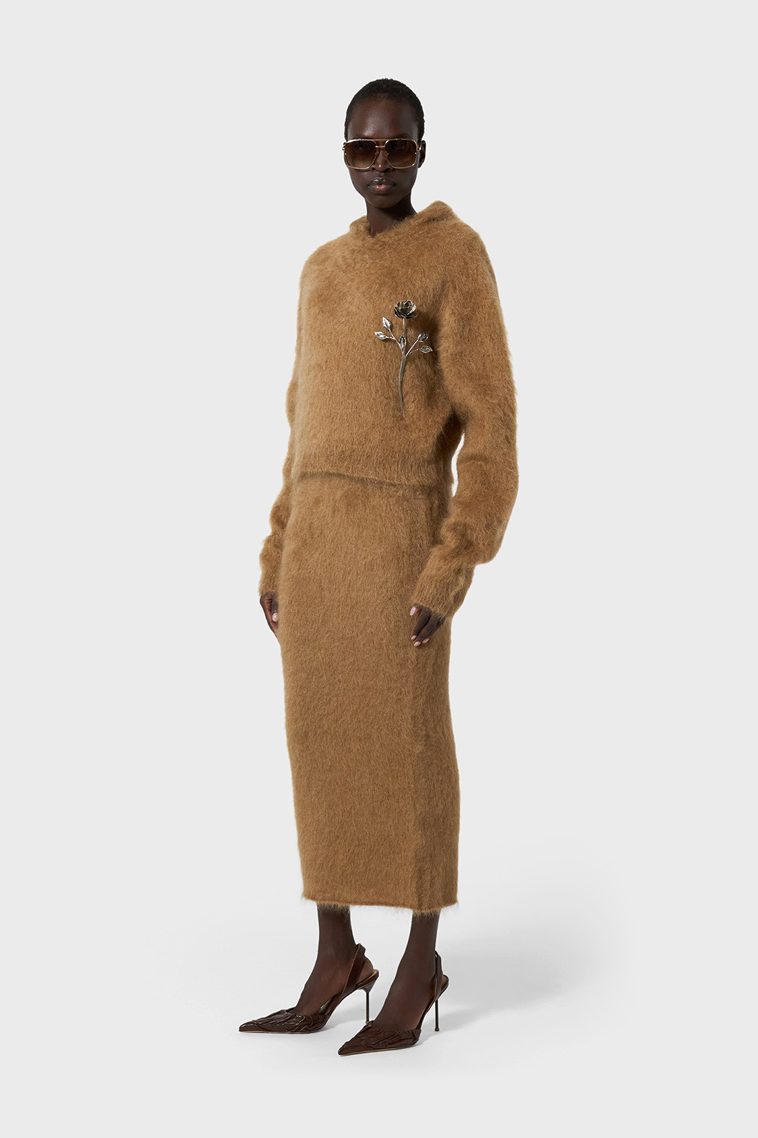 GIUSEPPE DI MORABITO: HOODED SWEATSHIRT IN MOHAIR