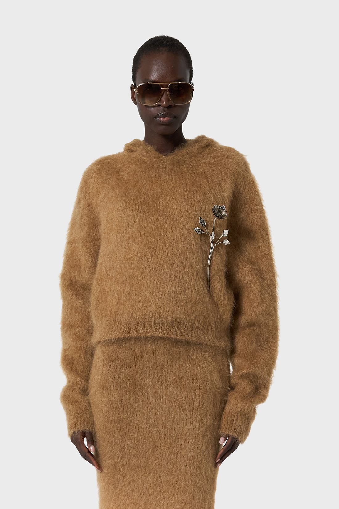 GIUSEPPE DI MORABITO: HOODED SWEATSHIRT IN MOHAIR