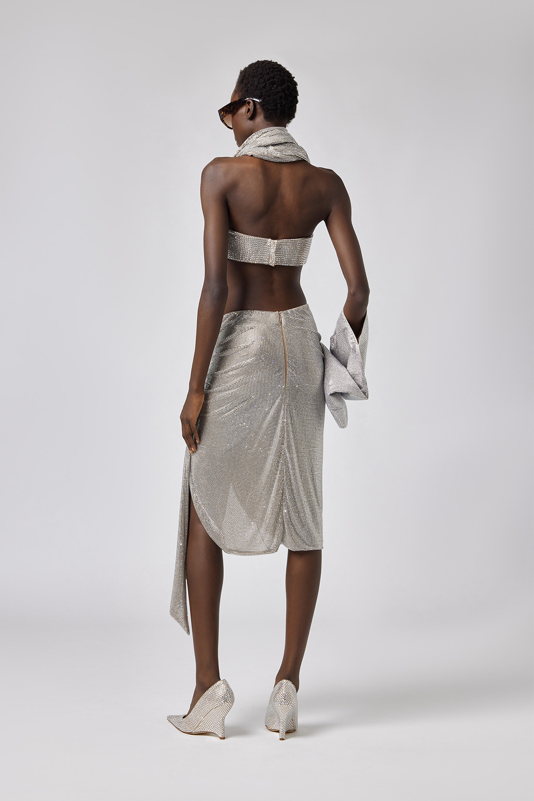 GIUSEPPE DI MORABITO: CRYSTAL-DECORATED SKIRT