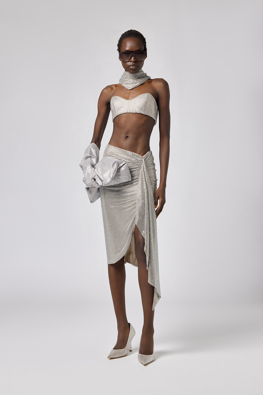 GIUSEPPE DI MORABITO: CRYSTAL-DECORATED SKIRT