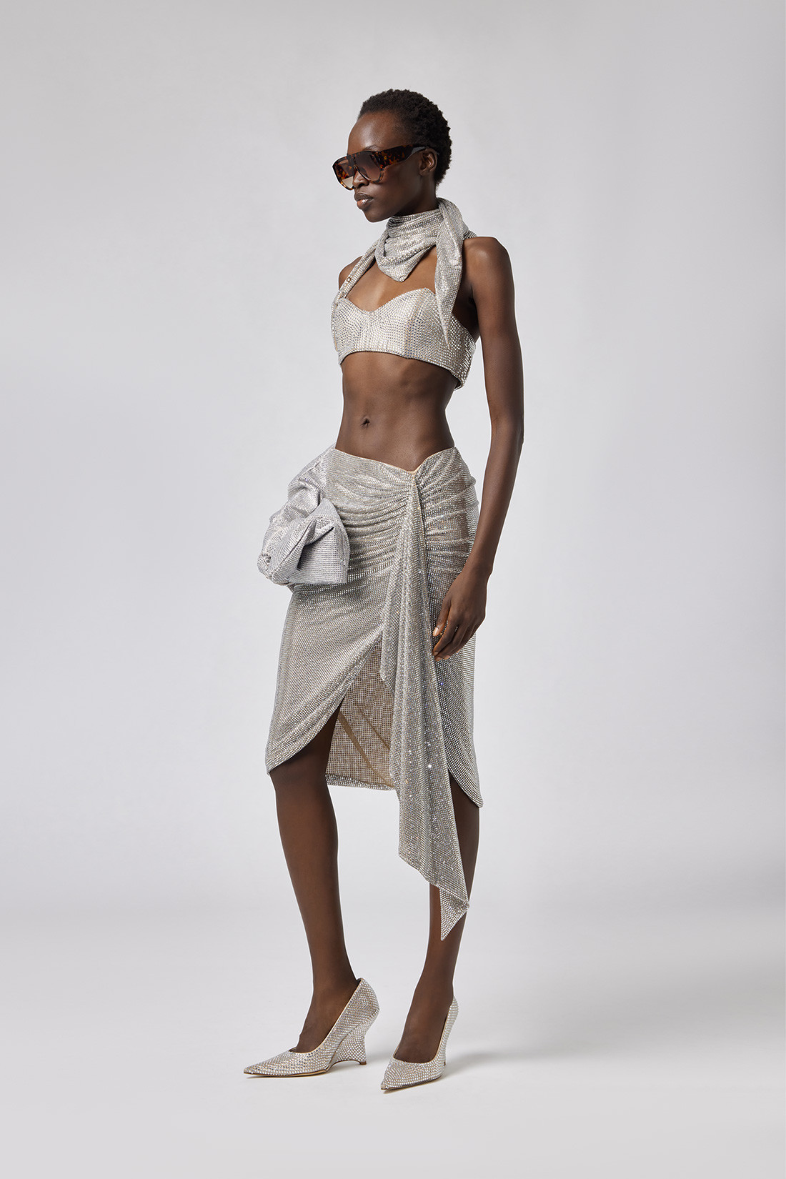 GIUSEPPE DI MORABITO: CRYSTAL-DECORATED SKIRT