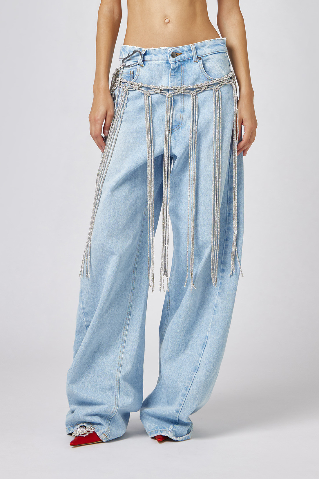 GIUSEPPE DI MORABITO: FIVE POCKET JEANS WITH BELT