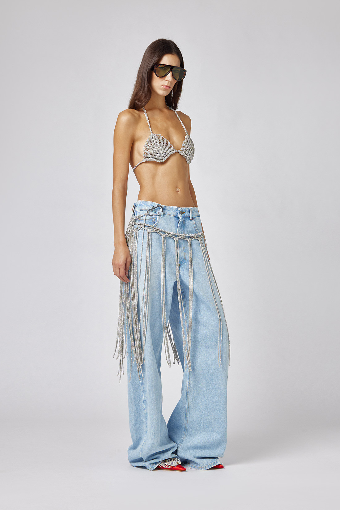 GIUSEPPE DI MORABITO: FIVE POCKET JEANS WITH BELT