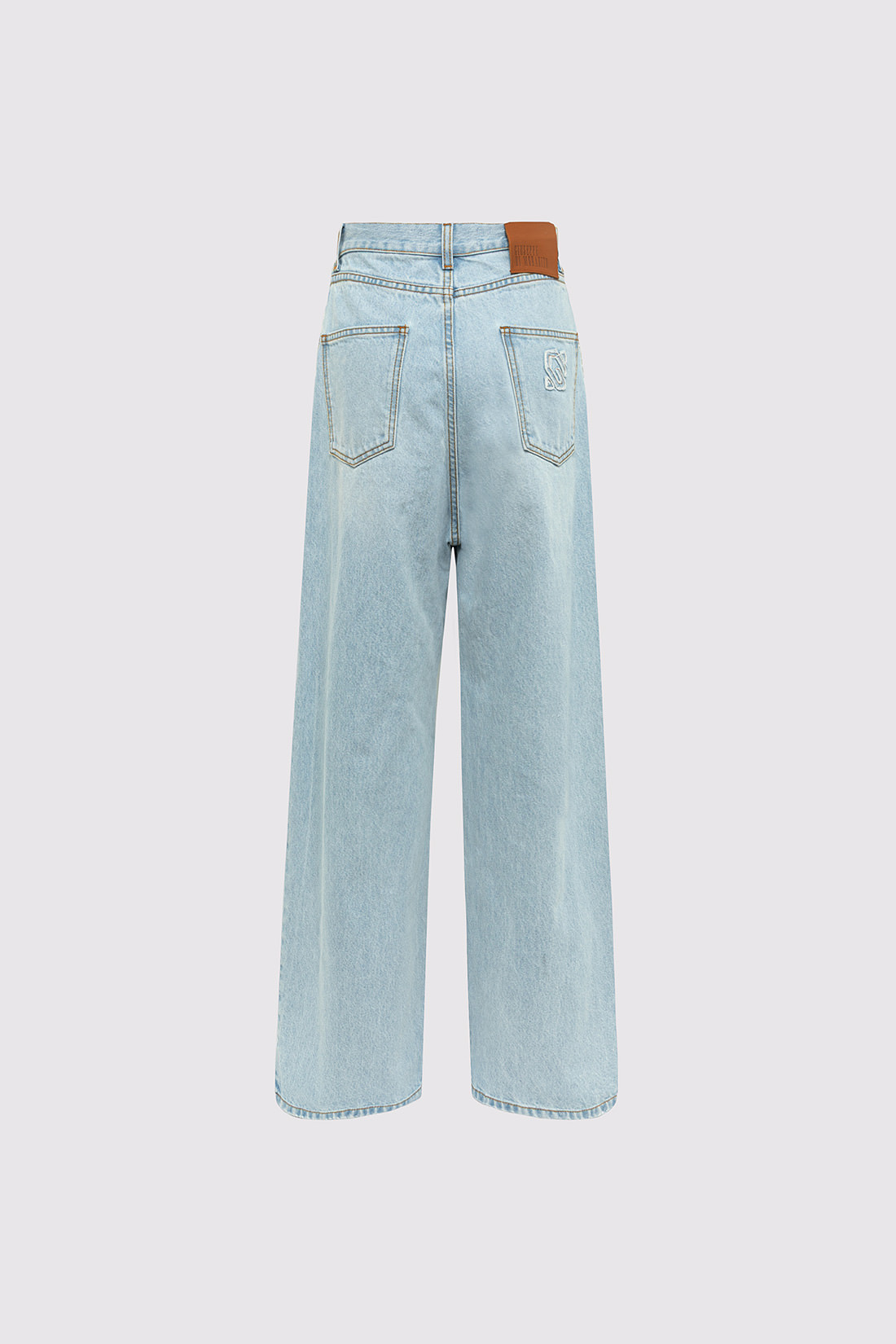 GIUSEPPE DI MORABITO: FIVE POCKET JEANS WITH PEARL DECORATIONS