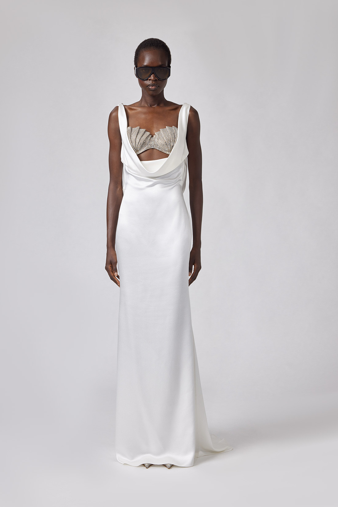 GIUSEPPE DI MORABITO: LONG DRESS CON DRAPPO 