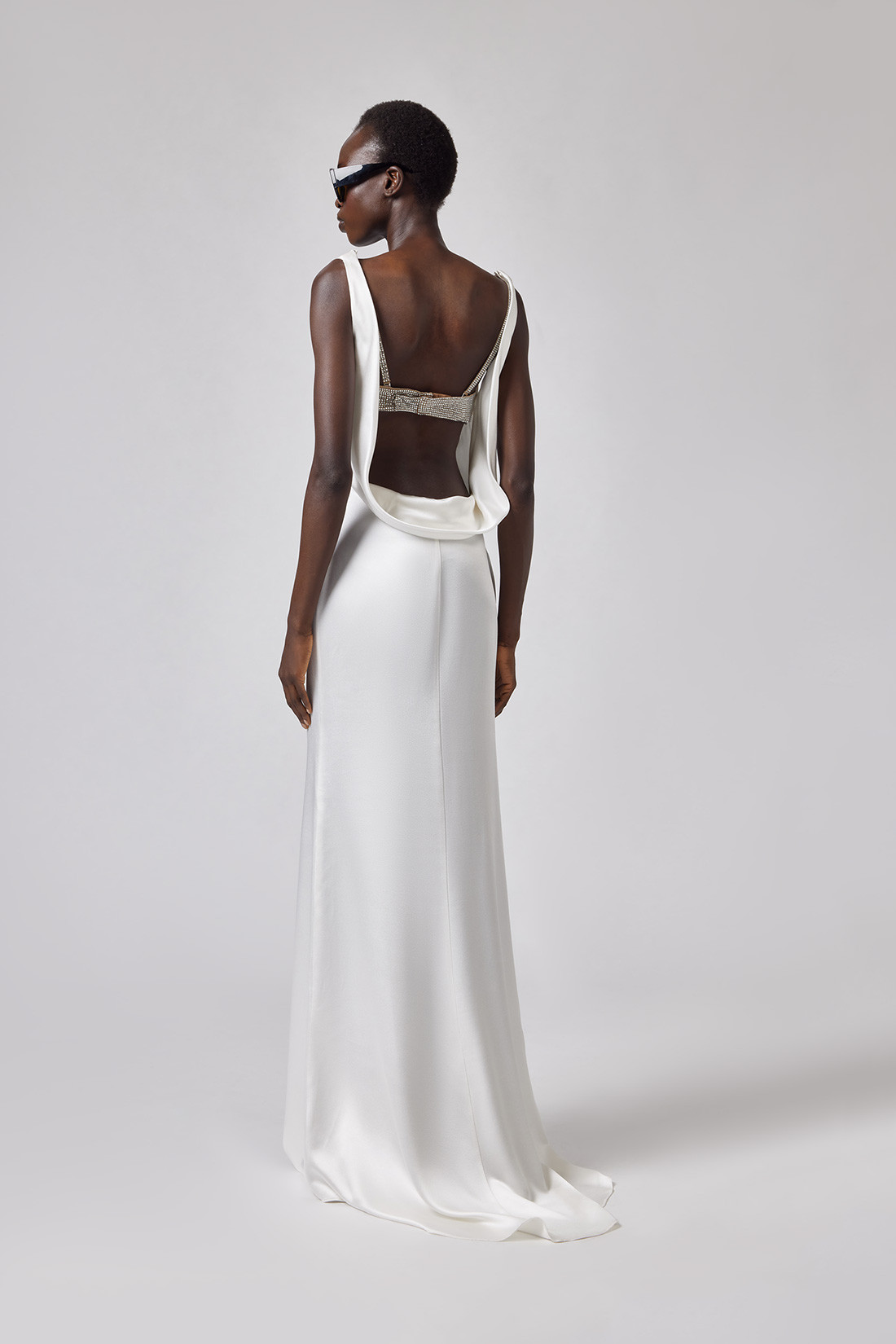 GIUSEPPE DI MORABITO: LONG DRESS CON DRAPPO 