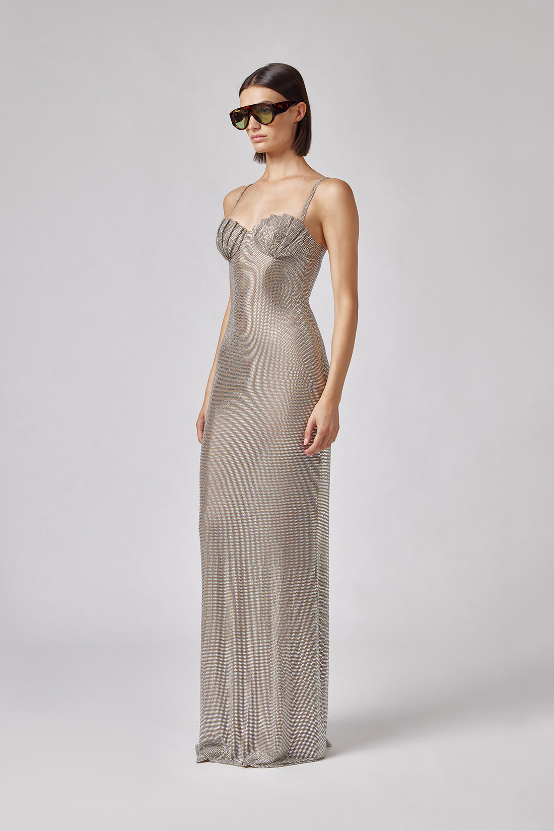 GIUSEPPE DI MORABITO: SHELL-EMBELLISHED LONG DRESS