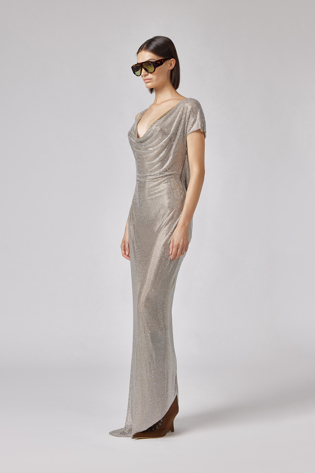 GIUSEPPE DI MORABITO: LONG CRYSTAL DRESS