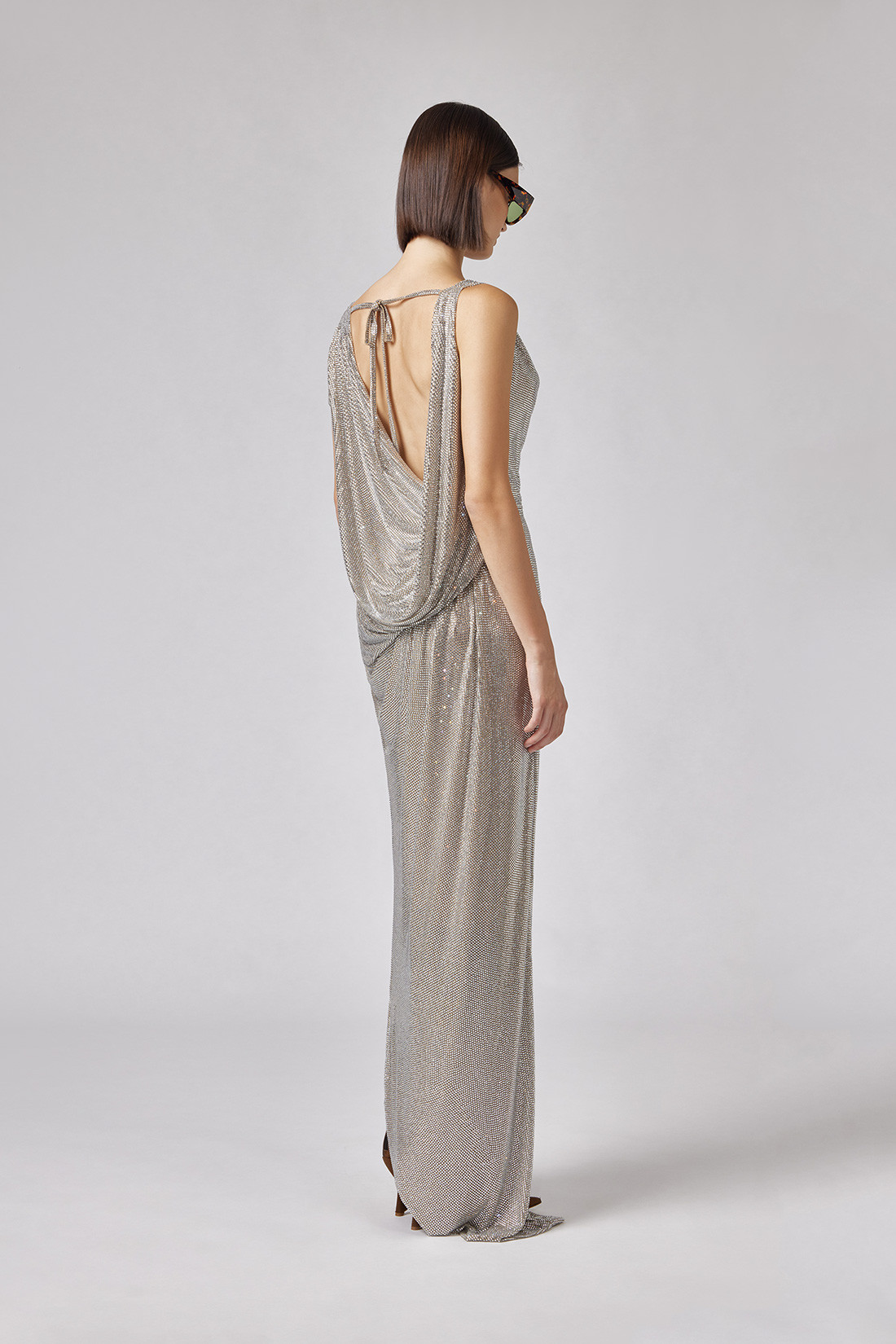 GIUSEPPE DI MORABITO: LONG CRYSTAL DRESS
