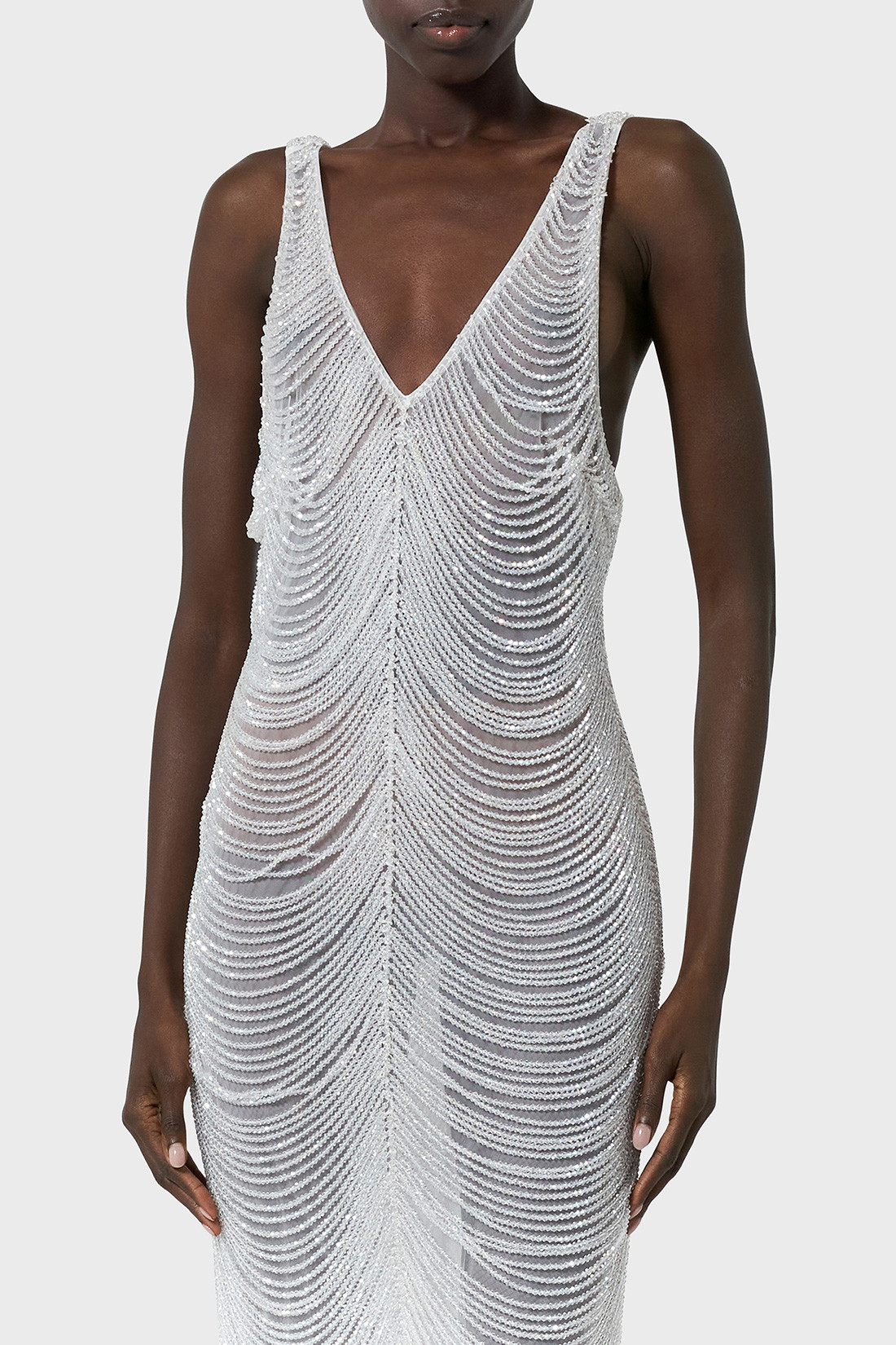 GIUSEPPE DI MORABITO: LONG DRESS IN CRISTALLI PENDENTI