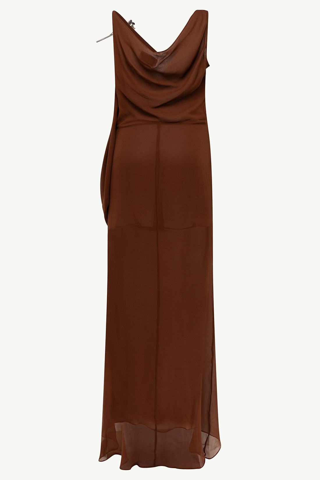 GIUSEPPE DI MORABITO: LONG SEMI-SHEER DRESS WITH PENCES