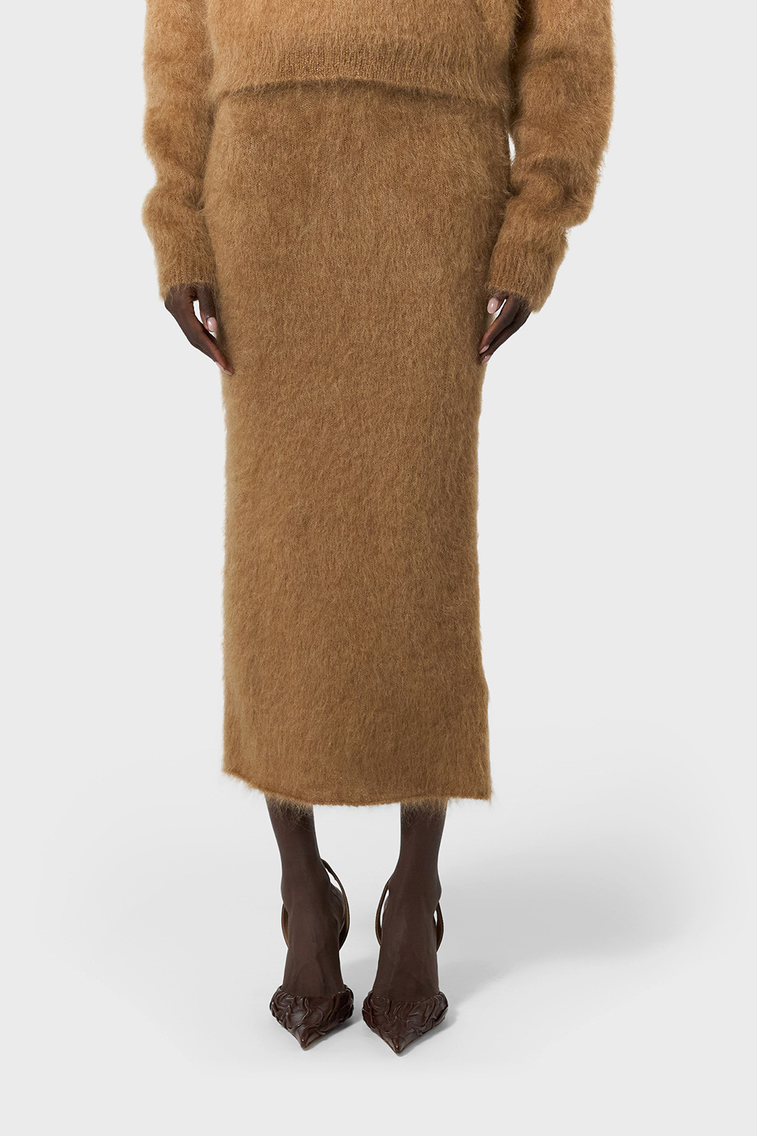 GIUSEPPE DI MORABITO: LONGUETTE SKIRT IN MOHAIR