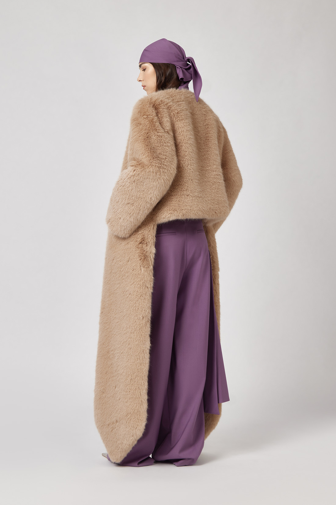 GIUSEPPE DI MORABITO: MAXI FAUX FUR COAT