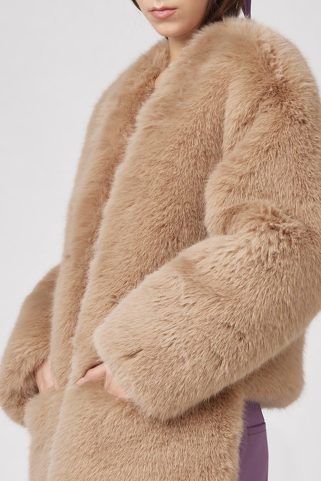 GIUSEPPE DI MORABITO: MAXI FAUX FUR COAT