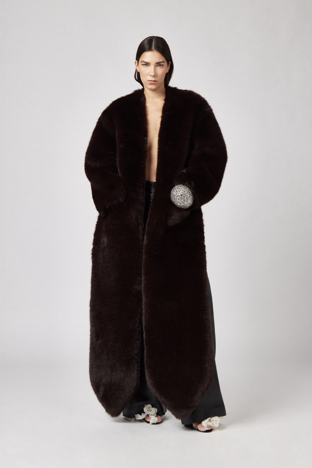 MAXI FAUX FUR COAT