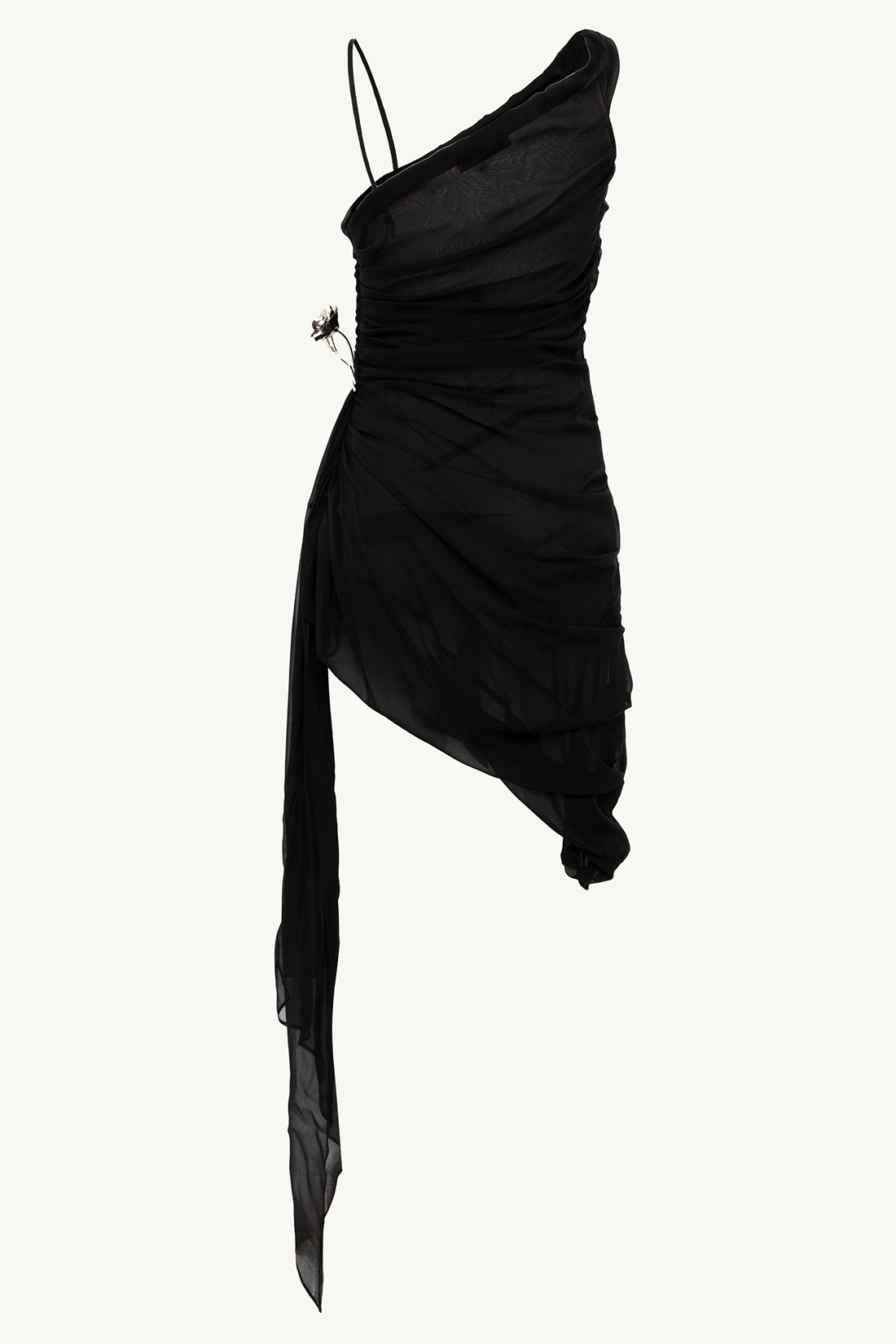 GIUSEPPE DI MORABITO: ASYMMETRIC MINI DRESS IN SILK