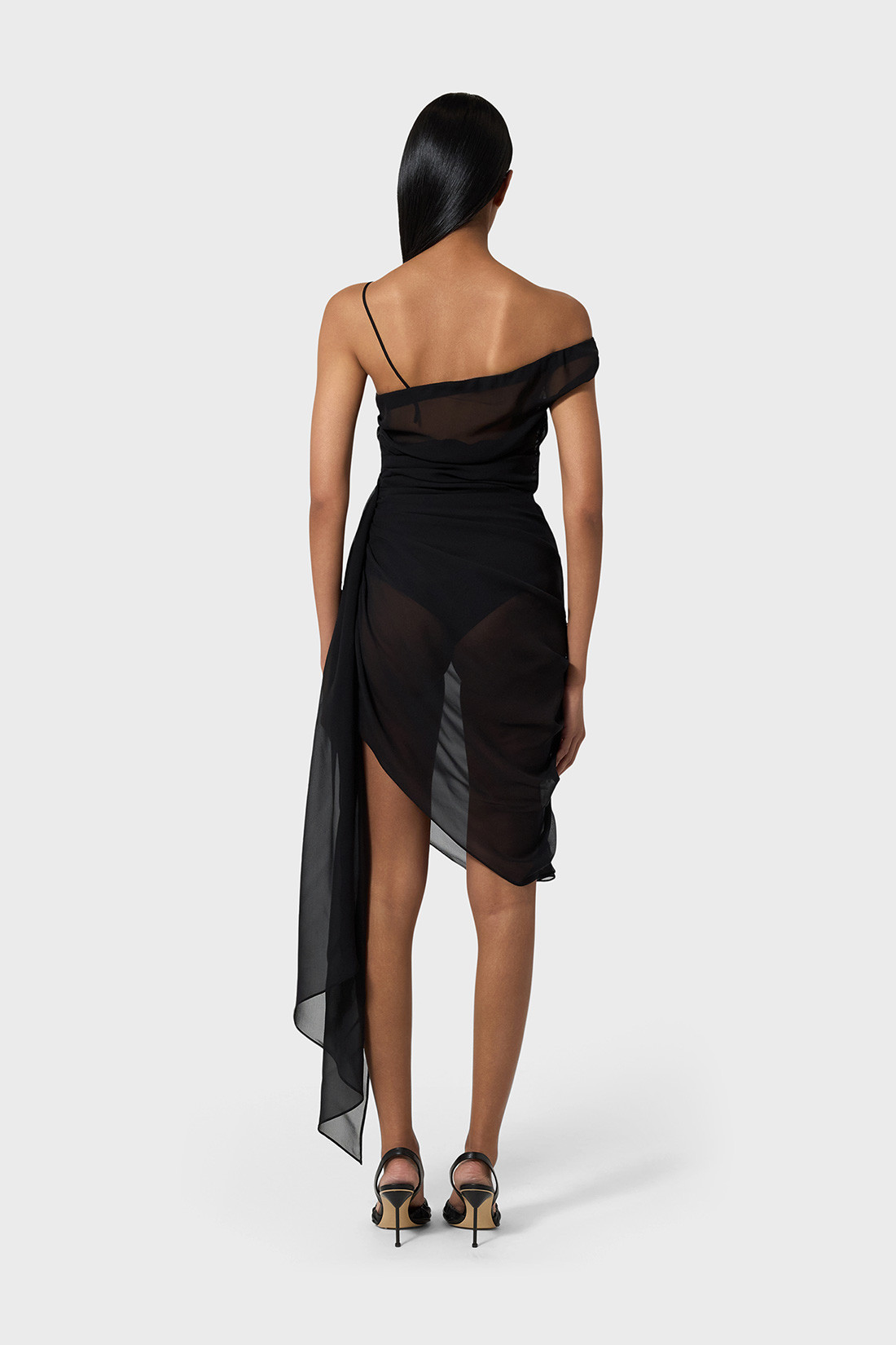 GIUSEPPE DI MORABITO: ASYMMETRIC MINI DRESS IN SILK