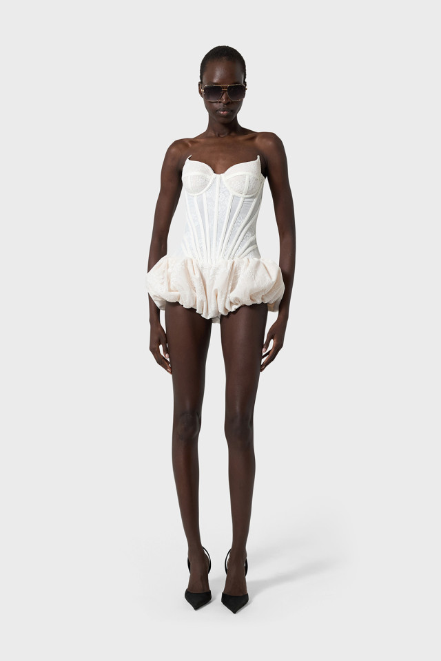 MINI DRESS WITH FLOUNCES