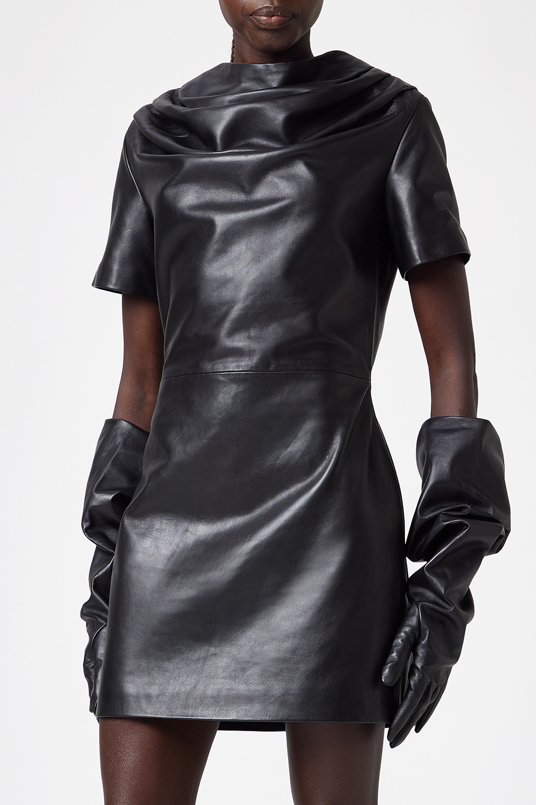GIUSEPPE DI MORABITO: MINI DRESS IN NAPA LEATHER