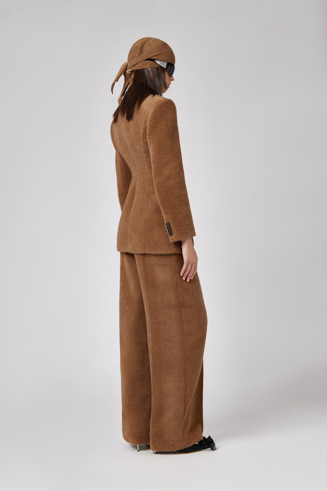 GIUSEPPE DI MORABITO: WIDE-LEG PANTS IN BOUCLE WOOL.