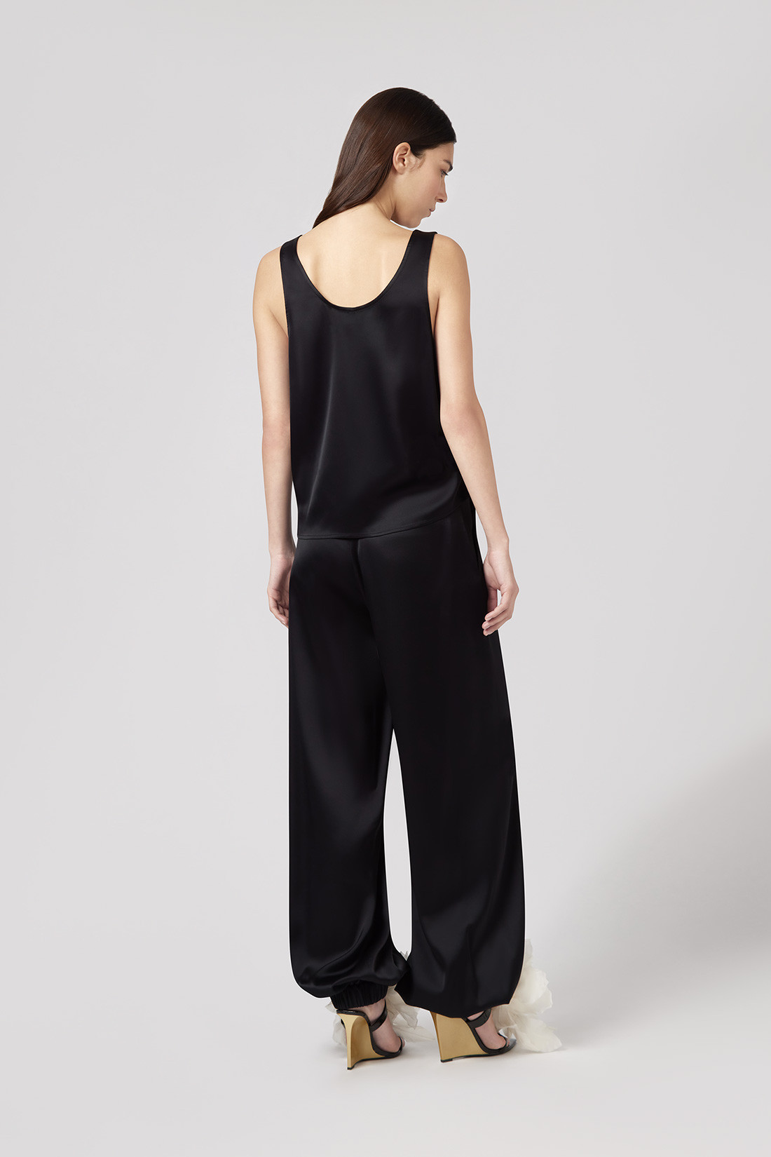 GIUSEPPE DI MORABITO: WIDE-LEG SATIN PANTS