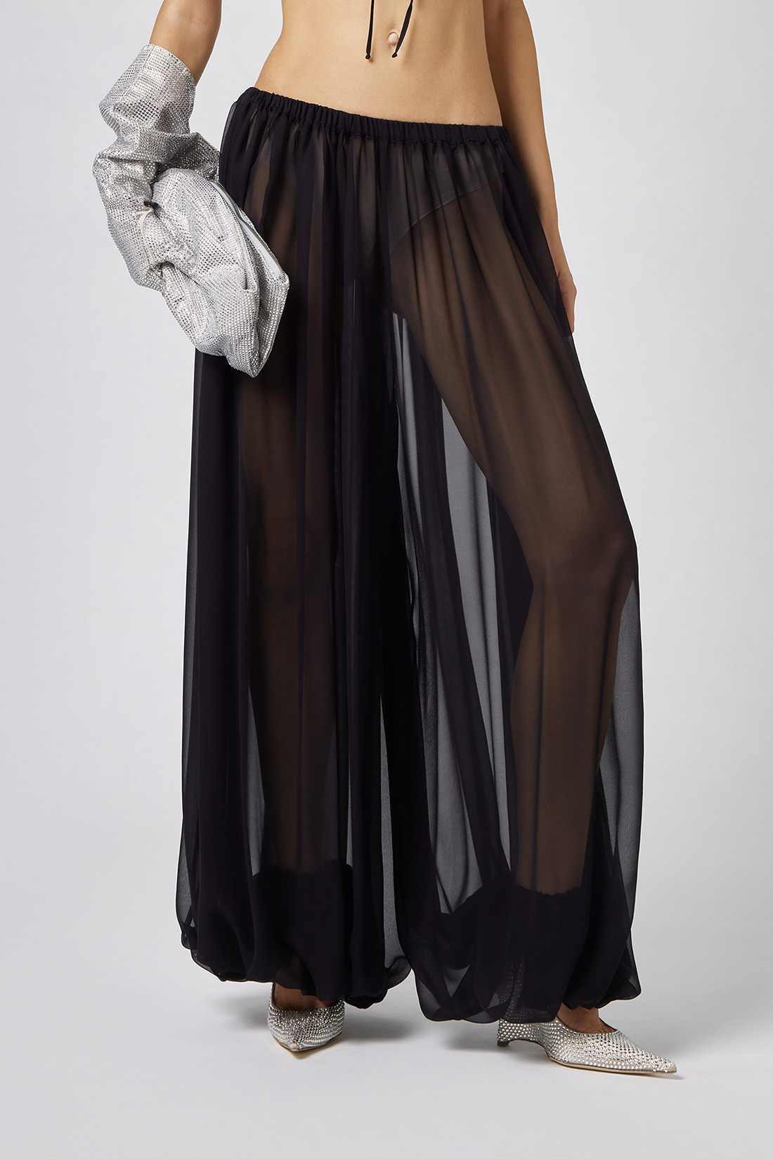 GIUSEPPE DI MORABITO: WIDE-LEG SILK PANTS