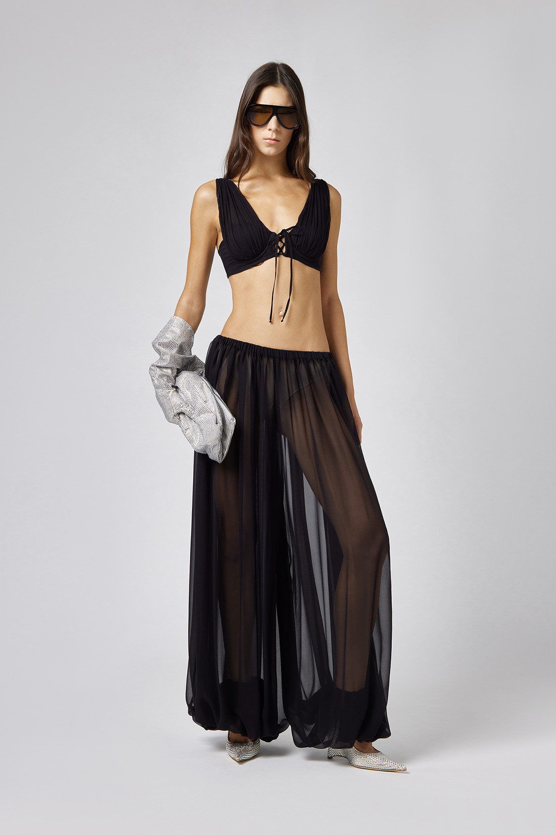 GIUSEPPE DI MORABITO: WIDE-LEG SILK PANTS