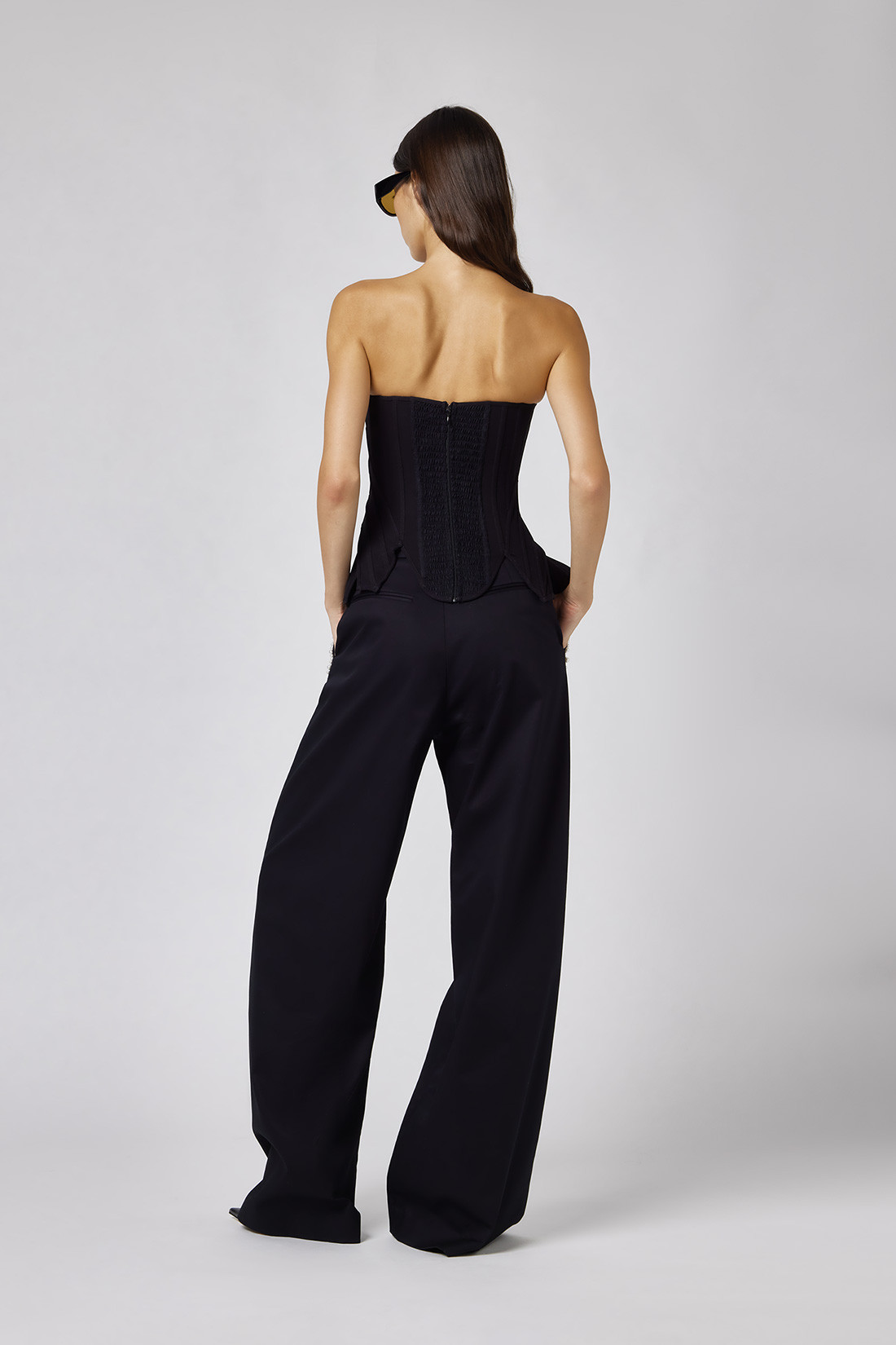 GIUSEPPE DI MORABITO: COTTON PANTS WITH PEARL DECORATIONS