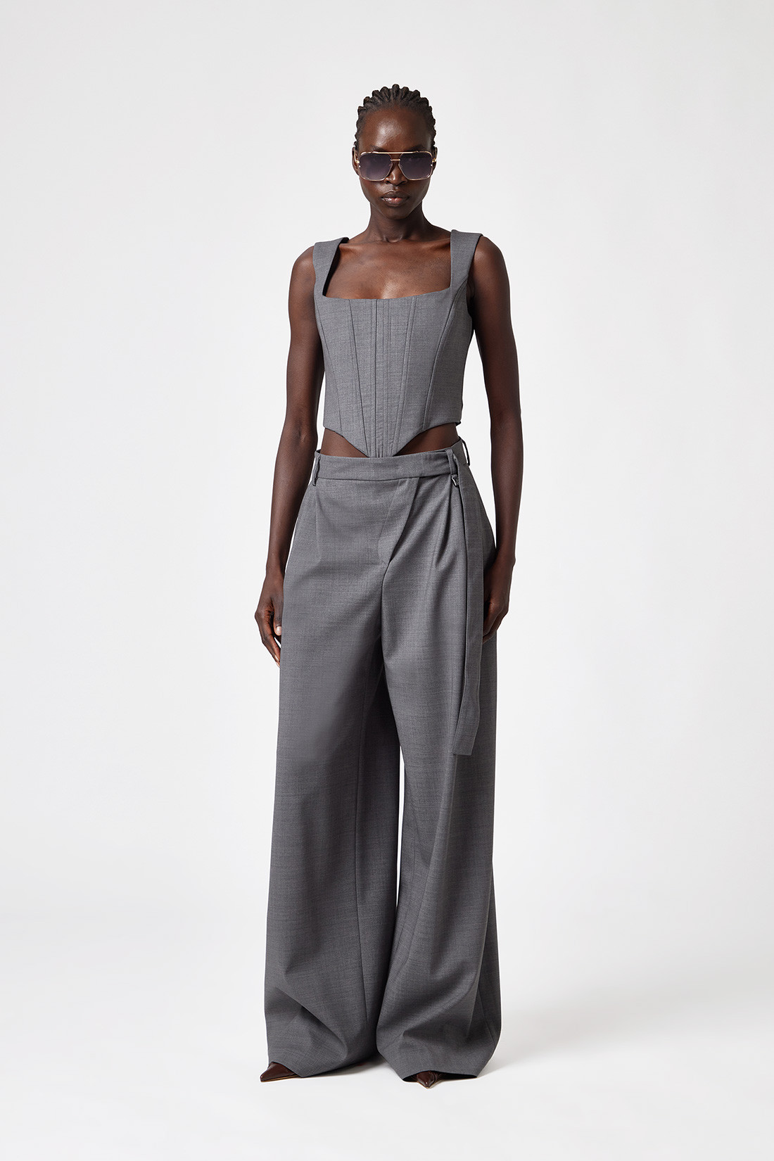 GIUSEPPE DI MORABITO: TAILORED PANTS IN WOOL CANVAS