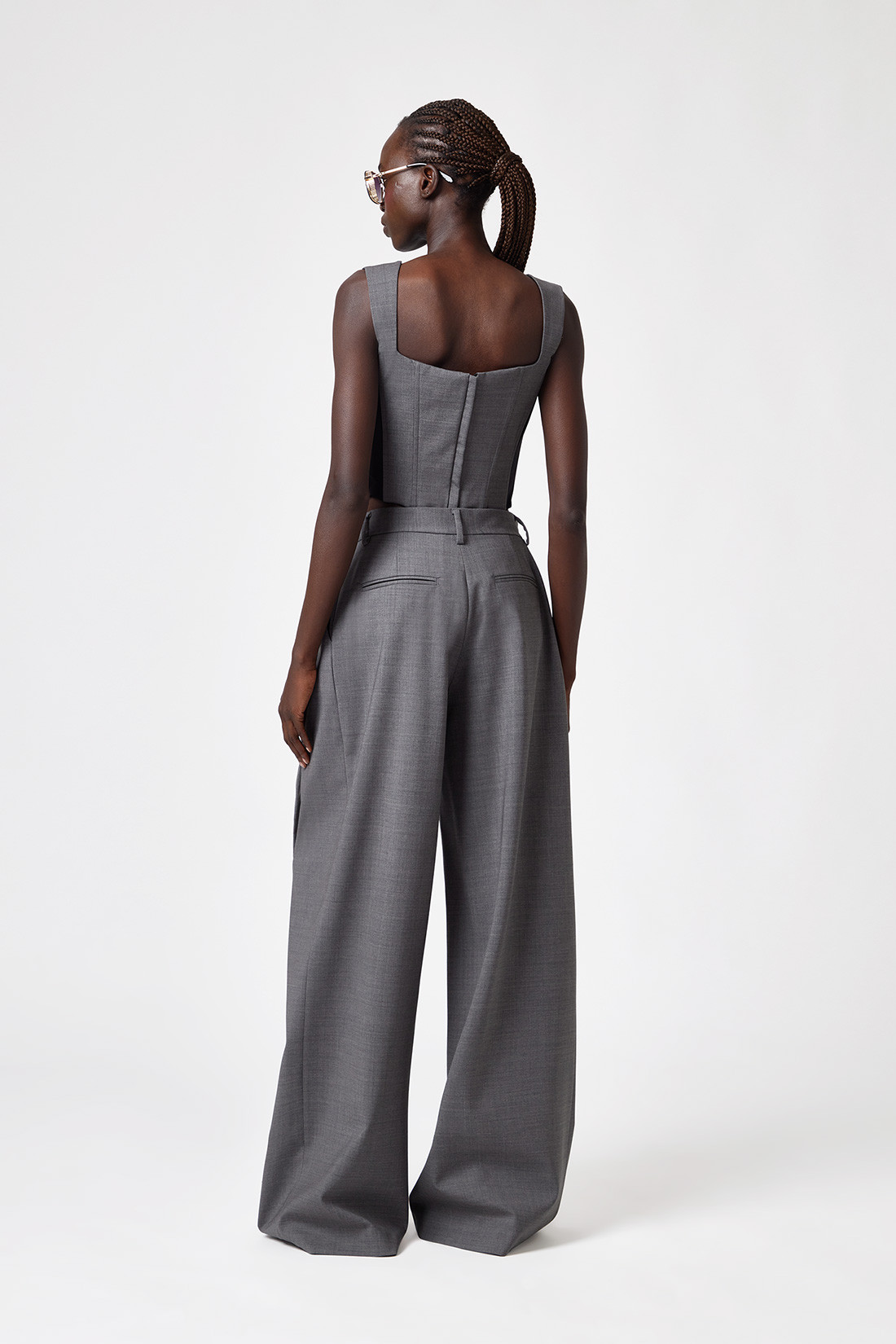 GIUSEPPE DI MORABITO: TAILORED PANTS IN WOOL CANVAS