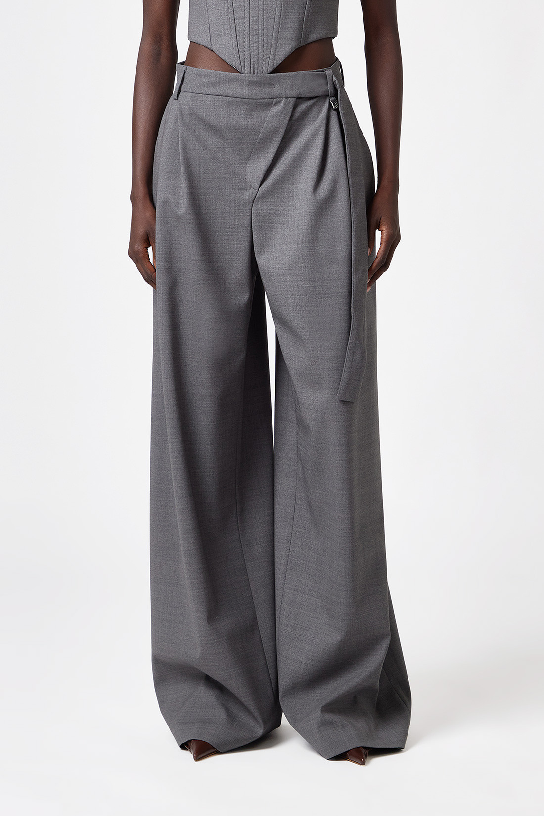 GIUSEPPE DI MORABITO: TAILORED PANTS IN WOOL CANVAS