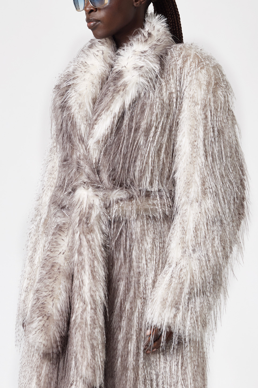 Single-breasted Fur Coat With Lynx-effect Fur
