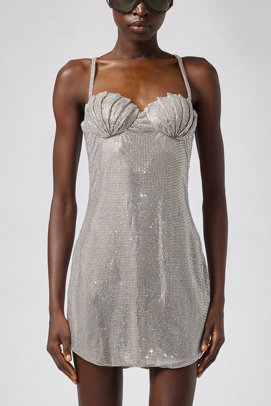 GIUSEPPE DI MORABITO: SHORT DRESS WITH SHELL DETAILS