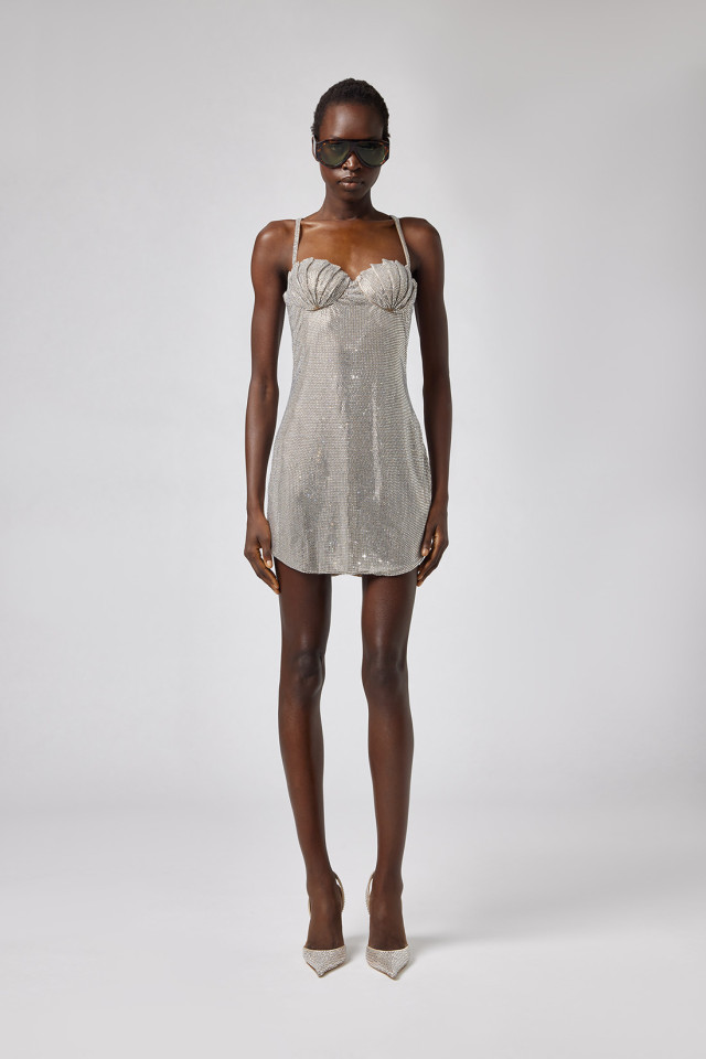 SHORT DRESS WITH SHELL DETAILS