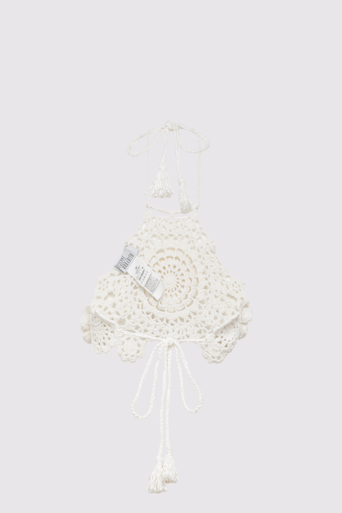 GIUSEPPE DI MORABITO: MACRAMÉ TOP WITH OVERSIZED FLOWER
