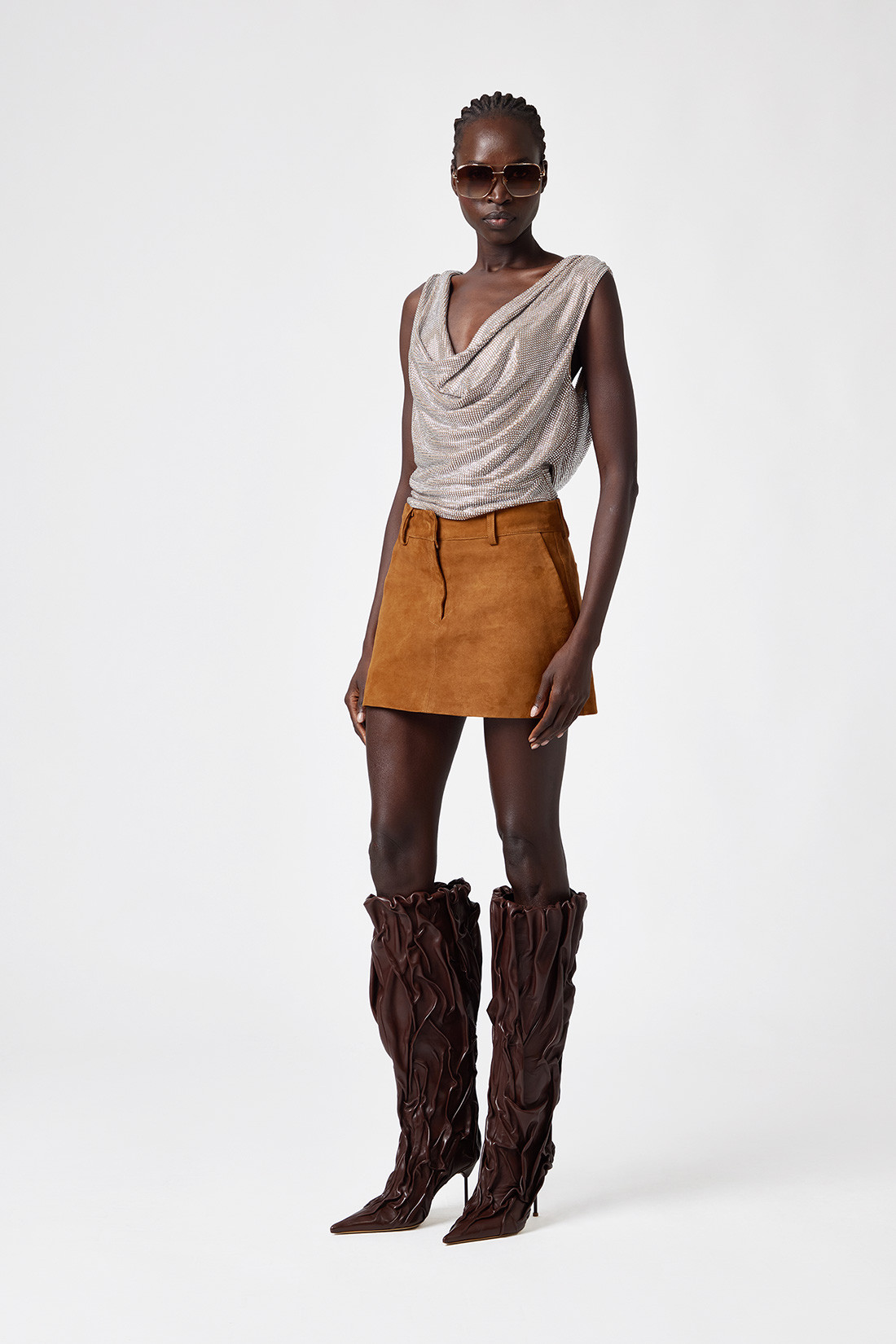 GIUSEPPE DI MORABITO: CRYSTAL-EMBELLISHED SLEEVELESS TOP