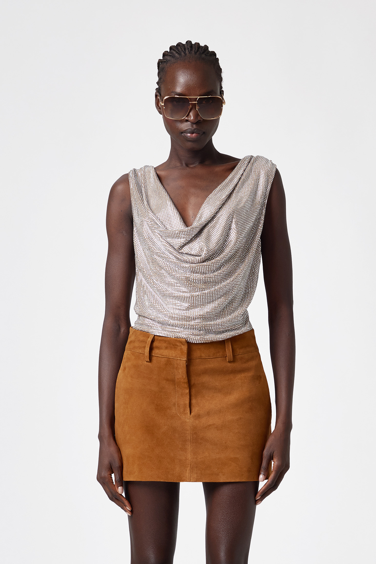 Crystal-embellished Sleeveless Top