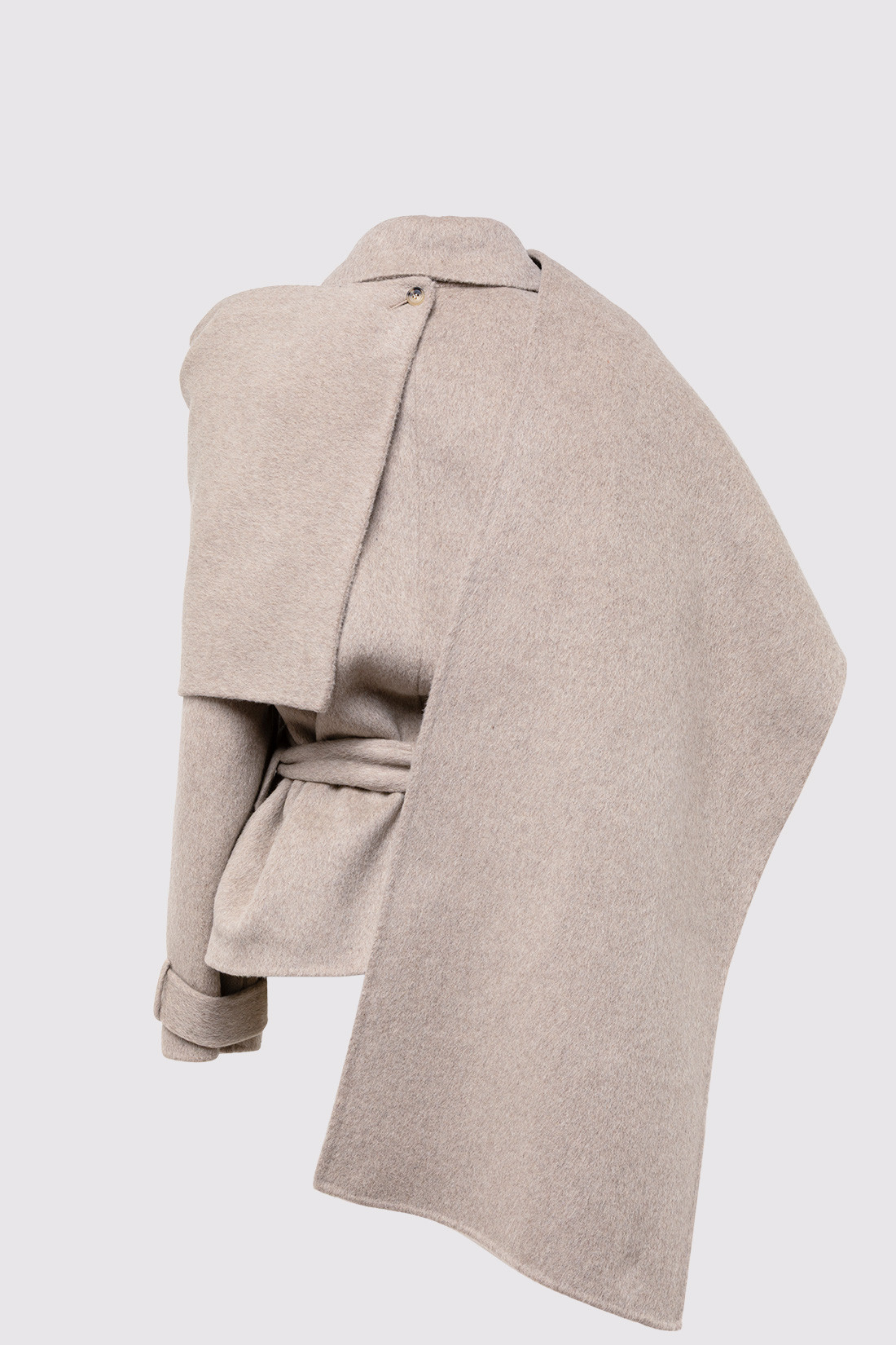 GIUSEPPE DI MORABITO: CROPPED TRENCH COAT IN WOOL