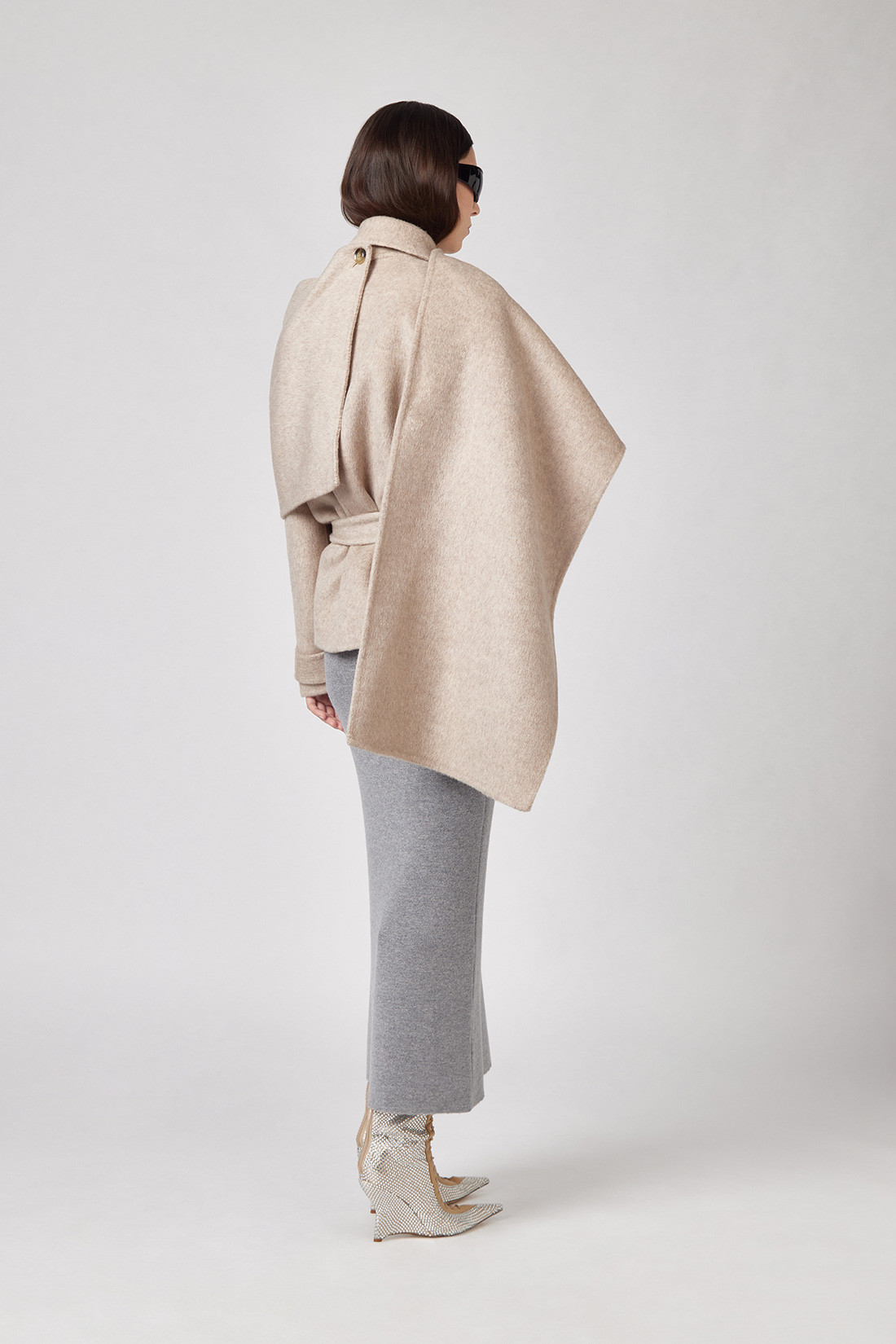 GIUSEPPE DI MORABITO: CROPPED TRENCH COAT IN WOOL