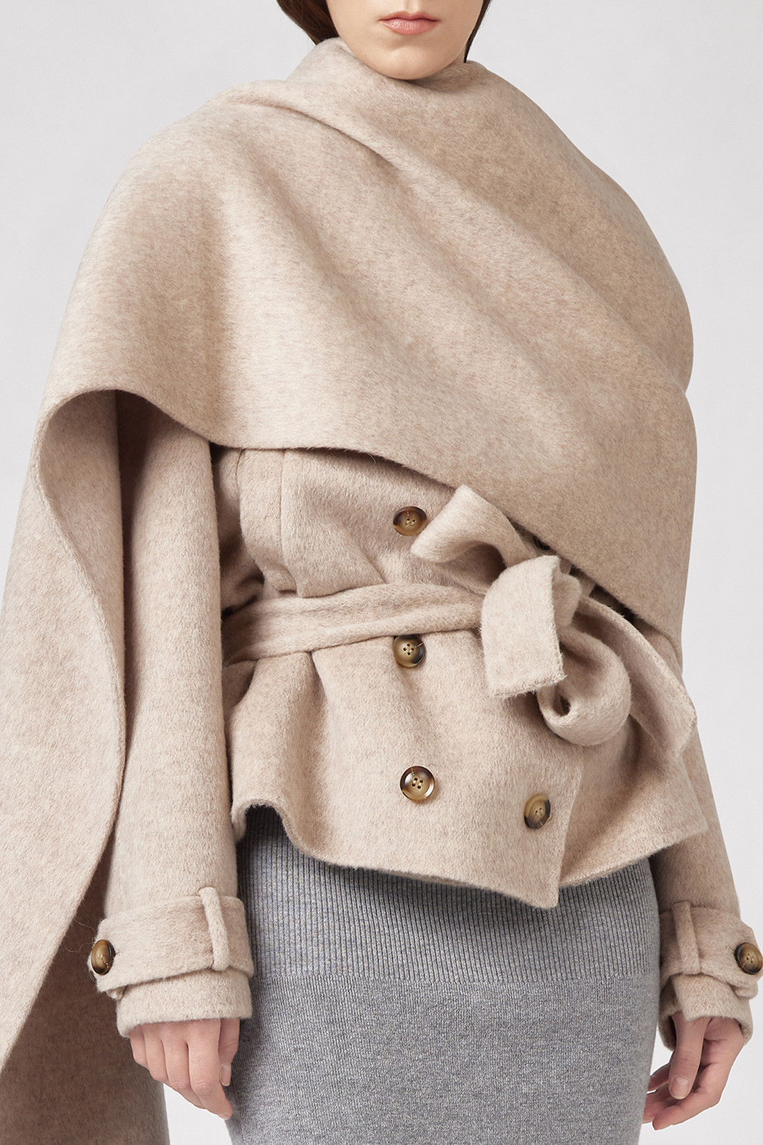GIUSEPPE DI MORABITO: CROPPED TRENCH COAT IN WOOL