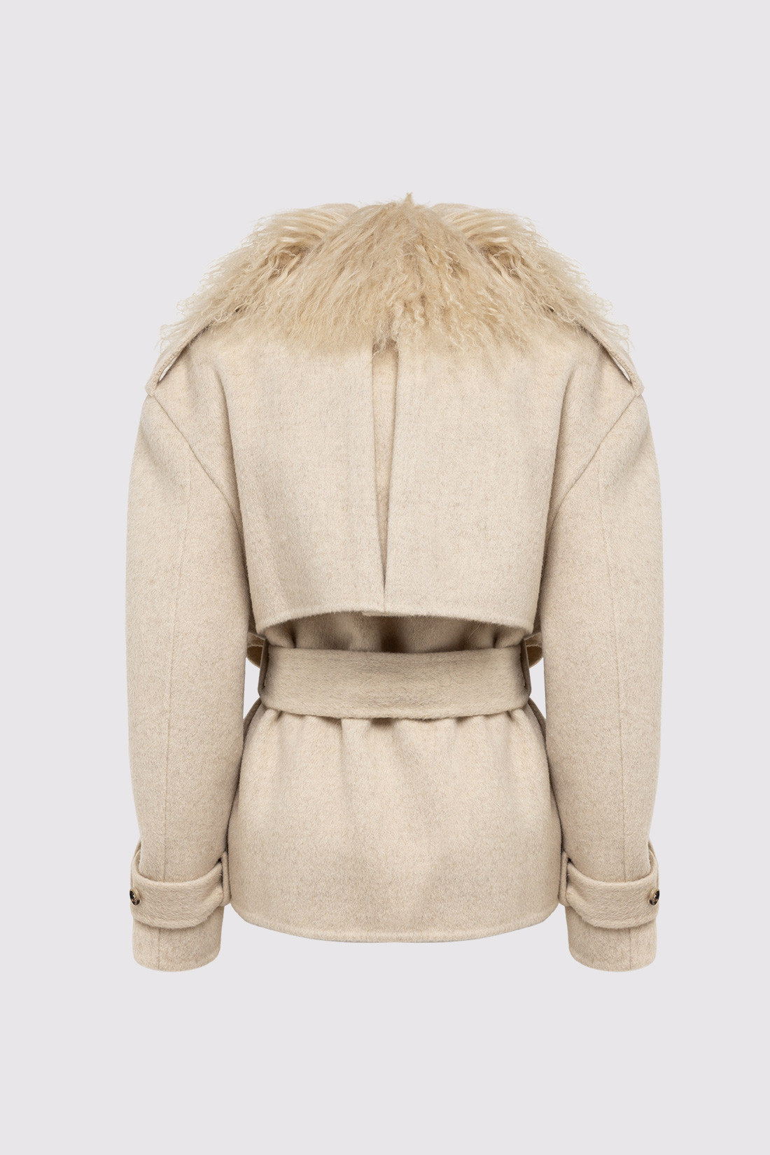 GIUSEPPE DI MORABITO: CROPPED TRENCH COAT IN WOOL