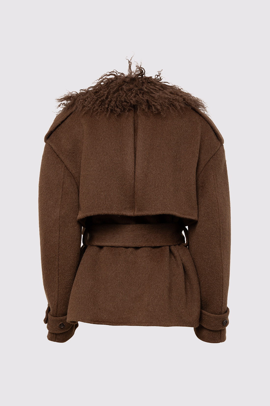 GIUSEPPE DI MORABITO: CROPPED TRENCH COAT IN WOOL