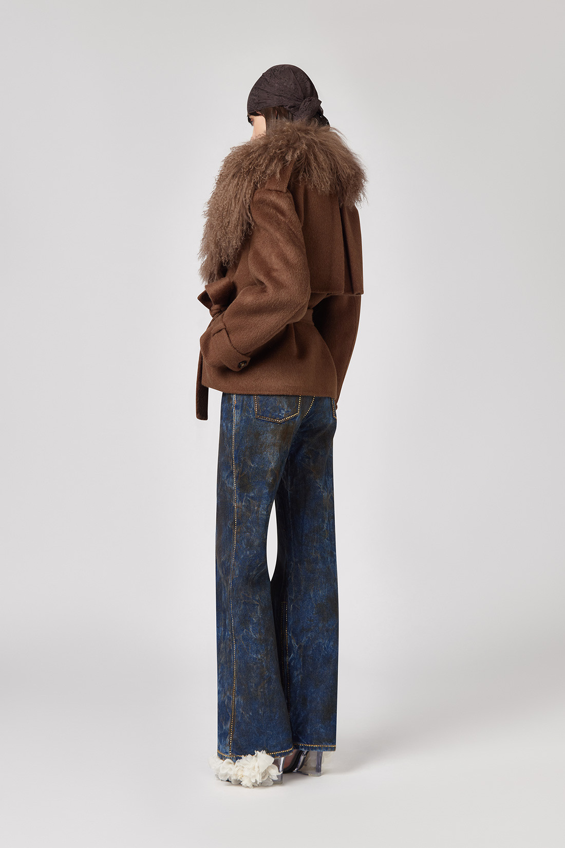 GIUSEPPE DI MORABITO: CROPPED TRENCH COAT IN WOOL
