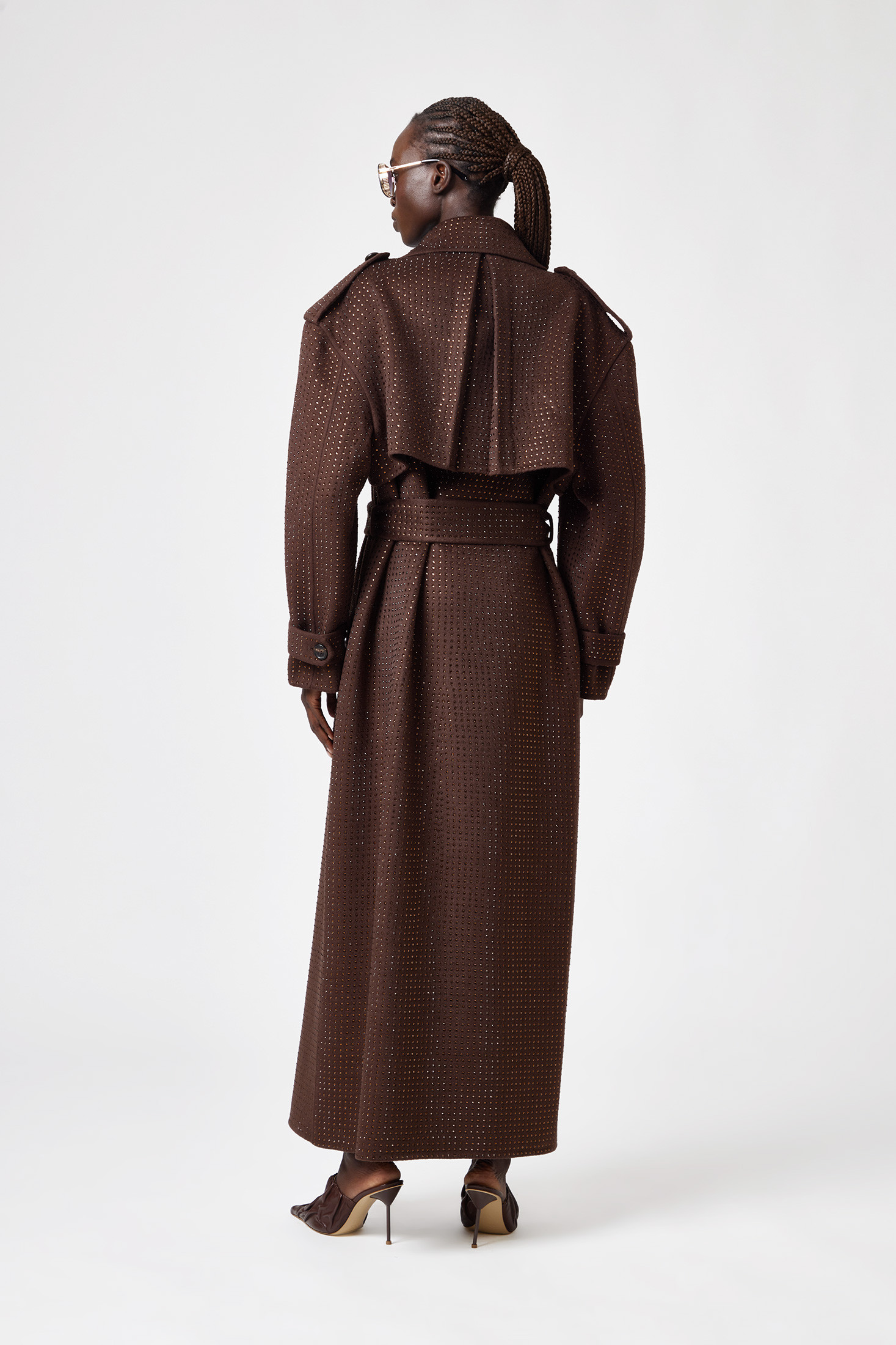 Trench Coat With Rhinestones